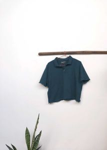 Women Cropped Polo T-shirt