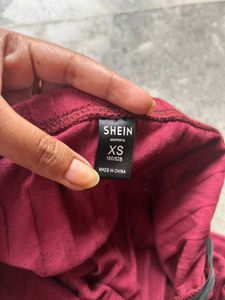 SHEIN Maroon Ribbed Skirt