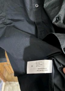 WESTSIDE BLACK SLIM FIT COTTON SHIRT (38)