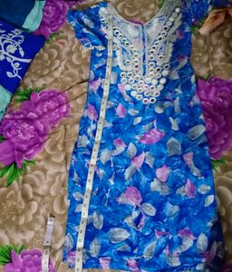 Mirror &amp; Moti Work straight  Kurti