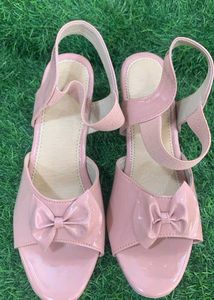 Pink Heels With Bow Detailing