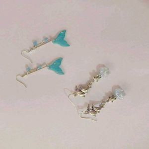 (COMBO OF 2) - Mermaid Tail Drop Earrings