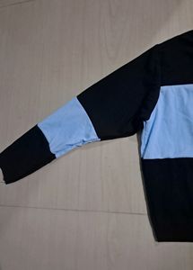 Black And Light Blue Block Top