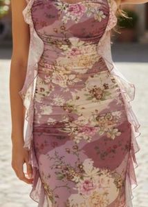 Floral Print Ruffle Detail Dress