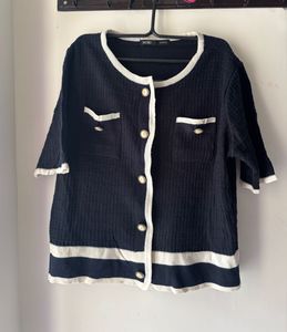 Chic Black & White Cardigan