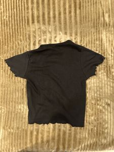 Black Drawstring crop top