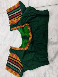Green color Cotton Blouse, Fixed price