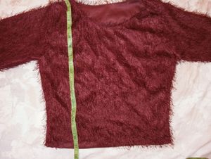 Thread Ruffle Crop Top For Women