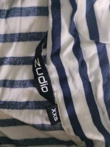 Zara Striped Tie-Front Blouse
