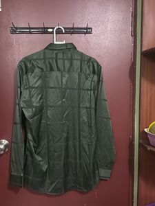 Olive Green Patterned Button-Down
