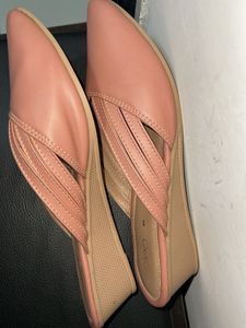 Khadims Textured Wedge Heel Mules
