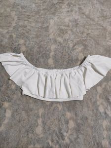 White Ruffle Off-Shoulder Top