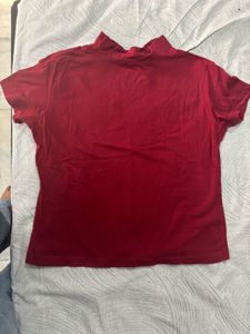 Maroon Mock Neck Top