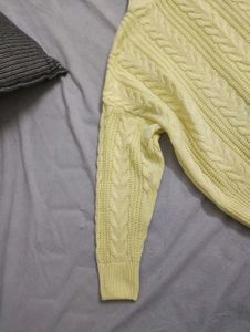 Yellow Cable Knit Pullover