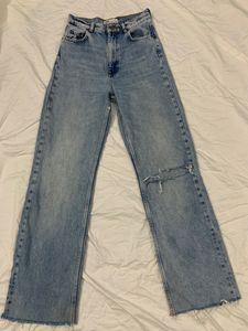 TRF ZARA HIGH WAIST WIDE LEG JEAN