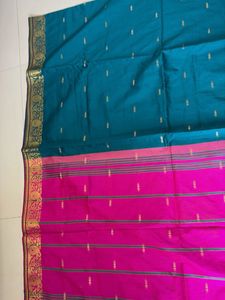 Elegant Pink &amp; Green Saree