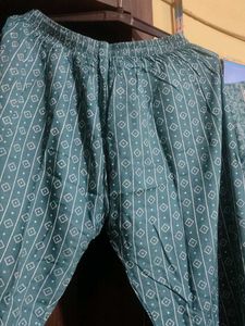 Green Printed Kurta Set