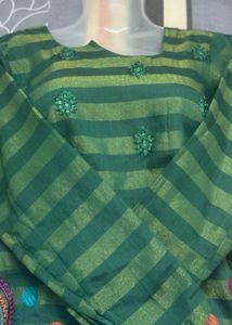 Green Embroidered Kurta