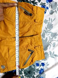 Lion Yellow Cotton Hot Pant