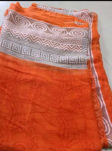 Orange  Saree
