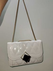 White Quilted Chain Bag