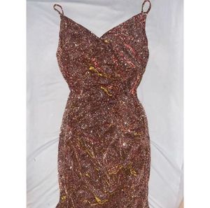 URBANIC Women&#39;s Ruched Sequin Gowns Sexy Spaghetti