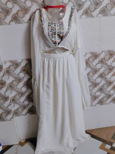 Elegant White Embroidered Dress