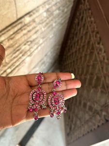 Pink Studded Earrings