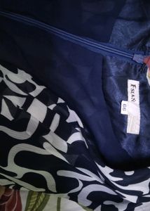 Blue And White Geomatrical Print Georgette Dress