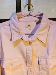 Levi&#39;s Pink Denim Shirt Dress