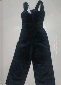 Cute Girls' Black Jumpsuit