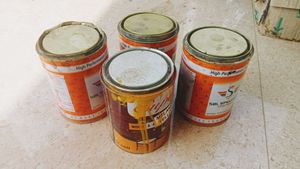Assorted EMPTY Paint Cans - set Of (5)Cans