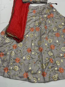 Gotapatti Grey Lehenga Set