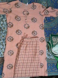 Peach Floral Wheel Pajama Set