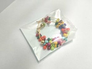 Colorful Beaded Hoop Earrings
