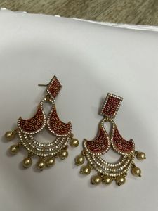 Red Pearl Earrings.