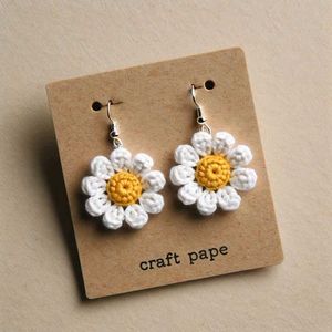 Blue Crochet Flower Earrings