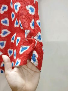 🔴 Red Cotton Net Summer Top-Only ₹100+Freegift🤩
