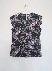 Floral Ruffle Sleeve Top (Never Used)