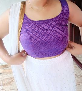Elegant Purple &amp; White Indian Outfit