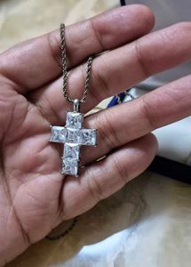 Peora Swarovski Cross Pendant Diamond Necklace