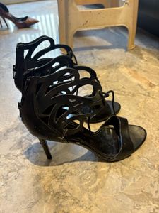Black Lace-Up Heels