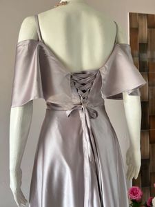 Mild Lavender Satin Gown