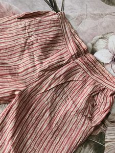 Women Red Printed Cotton Night Suit