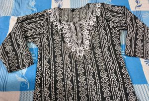 Elegant Black Batik Print Kurta