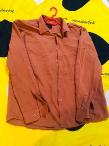 Rust-Colored Button-Down Shirt