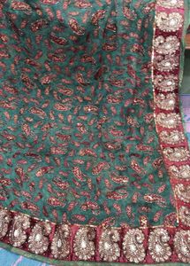 Peacock Green Haevy Border Saree For Function✨
