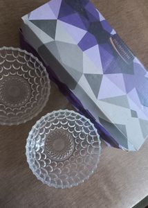 Medium size 2 glass bowls, brand new