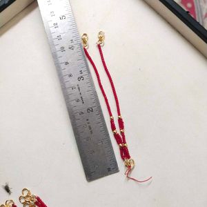 22k Pure 3+3=6 Gold Moti Handmade Kaan Chain 1pair