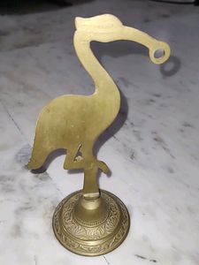 Brass  One Legged Stork Statue
